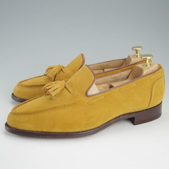 未使用★トリッカーズ SIZE 8【★タッセルローファー/7165/CHELSEA】スリッポン/スエード/薄茶/メンズ/Tricker's★f102