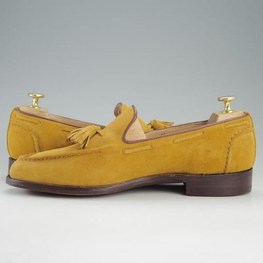 未使用★トリッカーズ SIZE 8【★タッセルローファー/7165/CHELSEA】スリッポン/スエード/薄茶/メンズ/Tricker's★f102