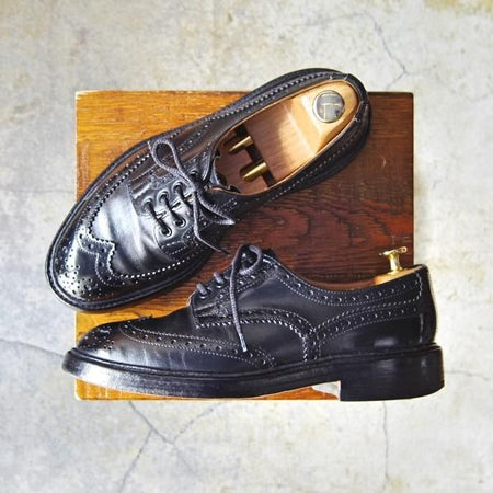 極上★トリッカーズ SIZE 6【定価￥84,700-★BOURTON/バートン/5633】フルブローグ/カントリーシューズ/黒/短靴/メンズ/Tricker's★f104