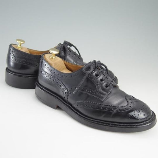 極上★トリッカーズ SIZE 6【定価￥84,700-★BOURTON/バートン/5633】フルブローグ/カントリーシューズ/黒/短靴/メンズ/Tricker's★f104