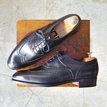 新品★(英)FOSTER&SON/フォスター&サン 8.5E【貴重★フルブローグ/EDMOND】カーフ/黒/メンズ★f109