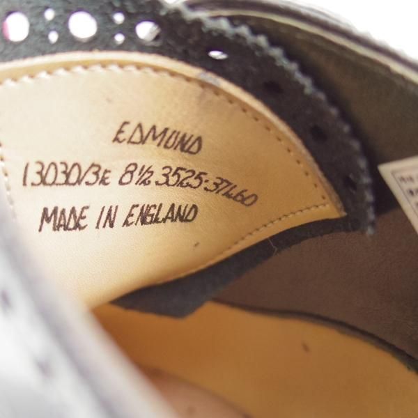 新品★(英)FOSTER&SON/フォスター&サン 8.5E【貴重★フルブローグ/EDMOND】カーフ/黒/メンズ★f109
