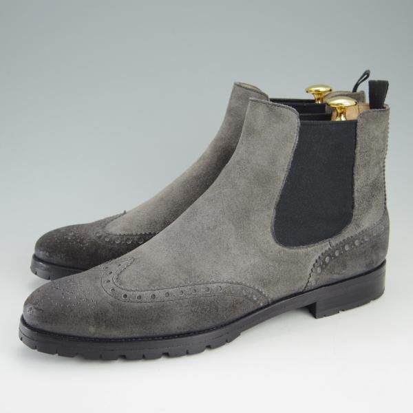 美品★チャーチ メンズUK6.5程度(レディース27cm)【貴重★ワックススエード仕様/EMMIE】サイドゴアブーツ/灰/Church's★f111