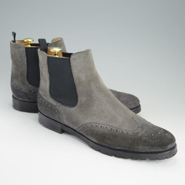 美品★チャーチ メンズUK6.5程度(レディース27cm)【貴重★ワックススエード仕様/EMMIE】サイドゴアブーツ/灰/Church's★f111