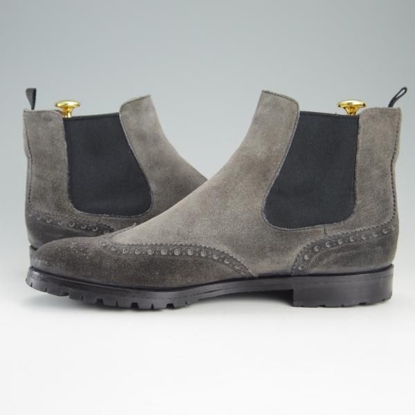 美品★チャーチ メンズUK6.5程度(レディース27cm)【貴重★ワックススエード仕様/EMMIE】サイドゴアブーツ/灰/Church's★f111