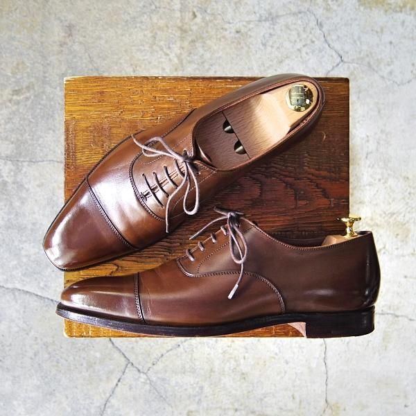 極上★クロケット&ジョーンズ 6D【定価￥96,120-★ハンドグレードライン/WILTON】ストレートチップ/カーフ/茶/Crockett&Jones★f113