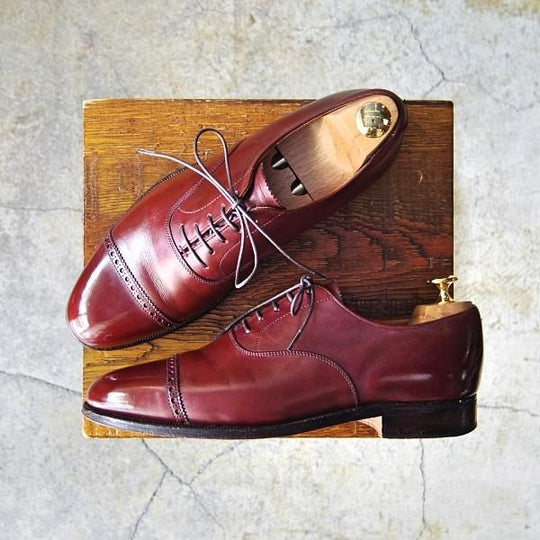 極上★クロケット&ジョーンズ 6.5E【★(英)ポールセンスコーン別注/Poulsen Skone】パンチドキャップトゥ/カーフ/Crockett&Jones★f114