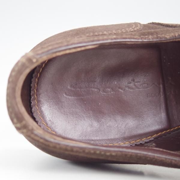 極上★(伊)サントーニ SIZE 5.5【上級★グッドイヤーウェルテッド製法/13177】ストレートチップ/スエード/濃茶/メンズ/Santoni★f116