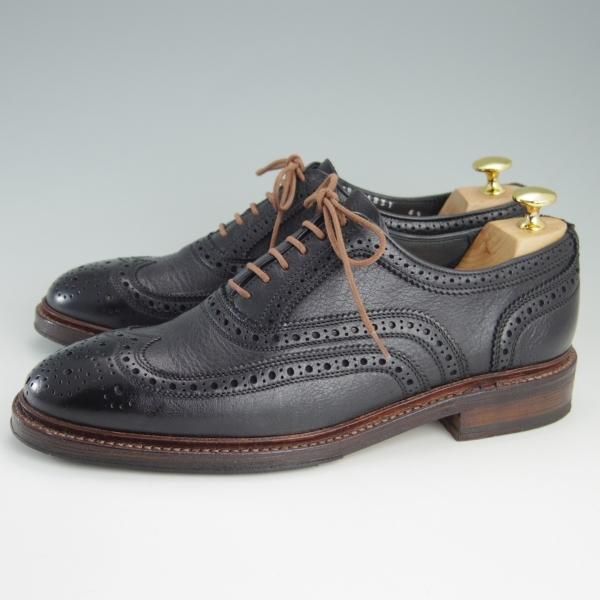 極美品★(スペイン製)Berwick/バーウィック SIZE 6.5【貴重★クーズー革/KUDU/グッドイヤーウェルテッド製法】フルブローグ/黒★f118
