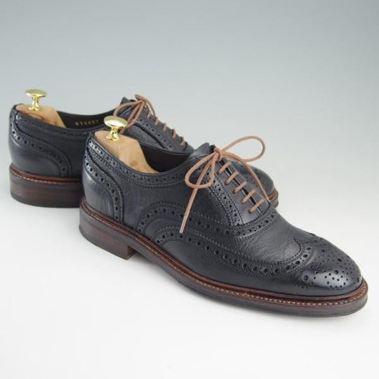 極美品★(スペイン製)Berwick/バーウィック SIZE 6.5【貴重★クーズー革/KUDU/グッドイヤーウェルテッド製法】フルブローグ/黒★f118