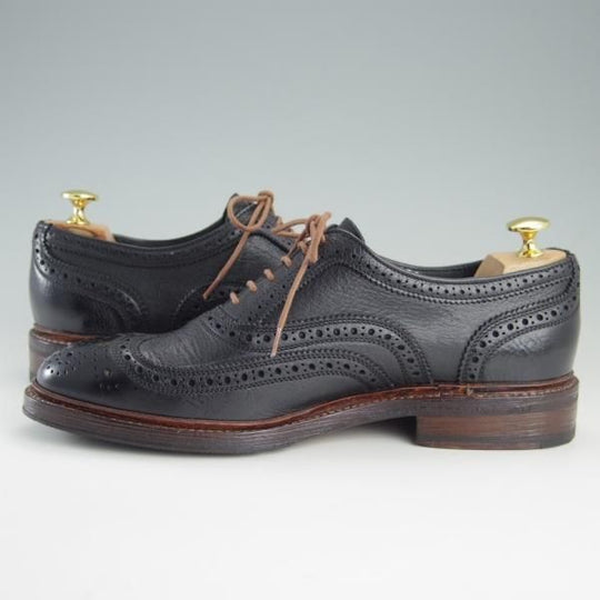 極美品★(スペイン製)Berwick/バーウィック SIZE 6.5【貴重★クーズー革/KUDU/グッドイヤーウェルテッド製法】フルブローグ/黒★f118