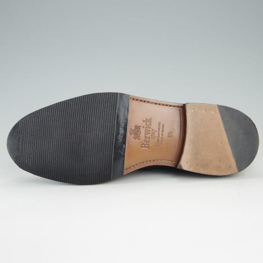 極美品★(スペイン製)Berwick/バーウィック SIZE 6.5【貴重★クーズー革/KUDU/グッドイヤーウェルテッド製法】フルブローグ/黒★f118