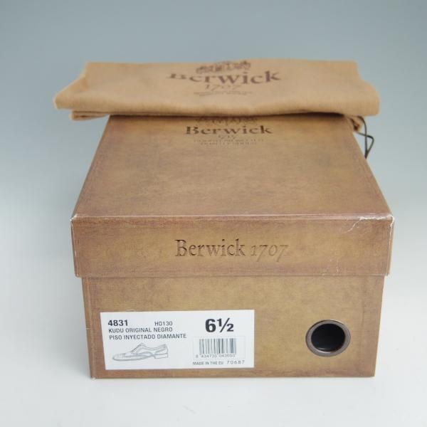 極美品★(スペイン製)Berwick/バーウィック SIZE 6.5【貴重★クーズー革/KUDU/グッドイヤーウェルテッド製法】フルブローグ/黒★f118
