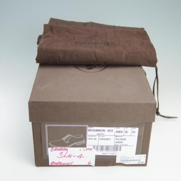 極上★チャーチ 60G/UK6【モデル定価￥103,400-★シャノン/SHANNON】103ラスト/5都市ロゴ/ポリッシュドバインダーカーフ/Church's★f119