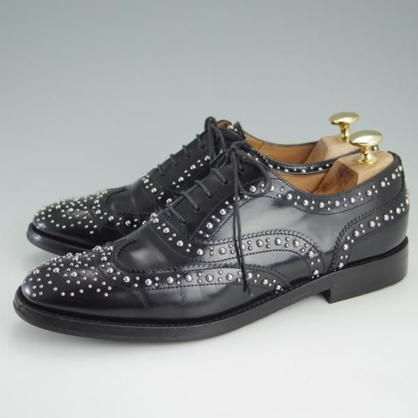 極上★チャーチ(レディース) SIZE 38.5【定価￥105,600-★BURWOOD MET/スタッズ】バーウッド/フルブローグ/黒/Church's★f121