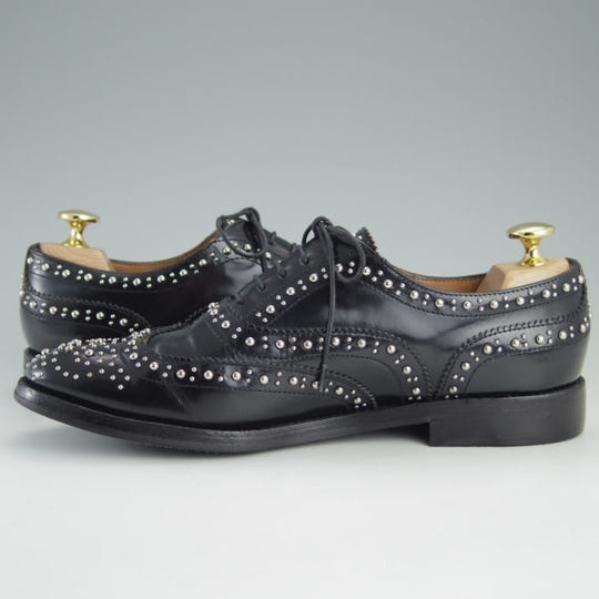極上★チャーチ(レディース) SIZE 38.5【定価￥105,600-★BURWOOD MET/スタッズ】バーウッド/フルブローグ/黒/Church's★f121