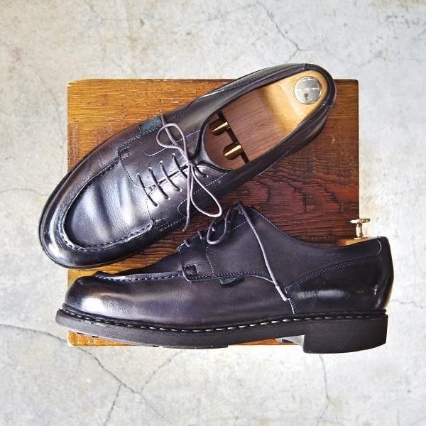 極上★パラブーツ SIZE 8【定価￥71,500-★シャンボード/CHAMBORD】TEXソール/リスレザー/NUIT/紺/Uチップ/Paraboot★f122