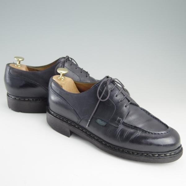 極上★パラブーツ SIZE 8【定価￥71,500-★シャンボード/CHAMBORD】TEXソール/リスレザー/NUIT/紺/Uチップ/Paraboot★f122
