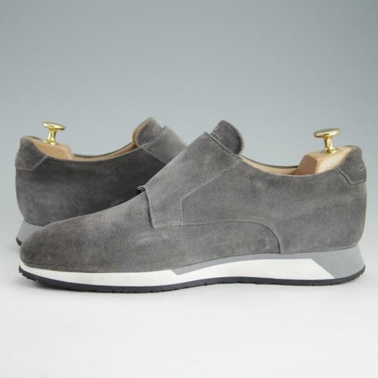 極美品★(伊)サントーニ SIZE 6.5【貴重★ダブルモンク仕様のスニーカー/スエード】灰/メンズ/シューズ/Santoni★f125