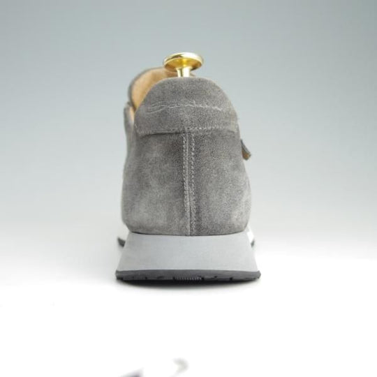 極美品★(伊)サントーニ SIZE 6.5【貴重★ダブルモンク仕様のスニーカー/スエード】灰/メンズ/シューズ/Santoni★f125