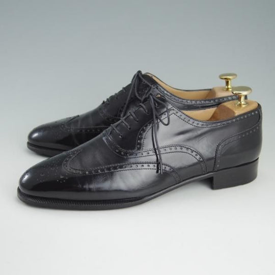 極上★(伊)サルヴァトーレ・フェラガモ 7.5D【★フルブローグ】カーフ/黒/メンズ/Salvatore Ferragamo★f126