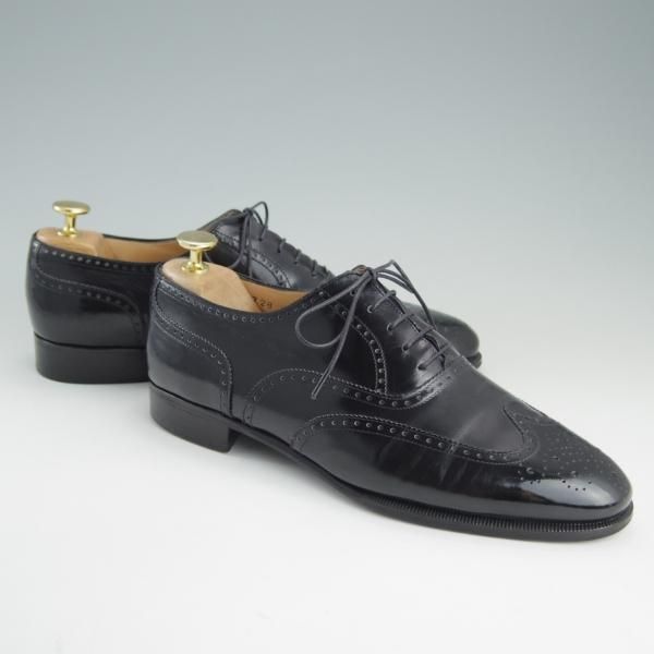 極上★(伊)サルヴァトーレ・フェラガモ 7.5D【★フルブローグ】カーフ/黒/メンズ/Salvatore Ferragamo★f126