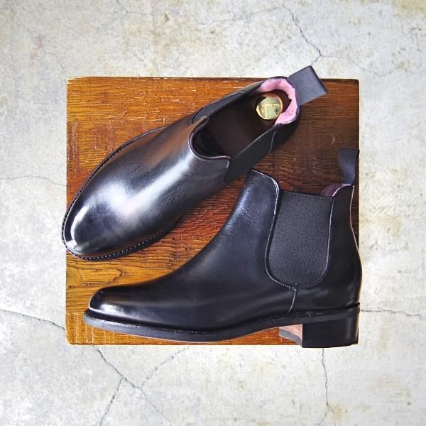 極美品★(英)BARKER/バーカー(レディース) 3.5D【貴重★サイドゴアブーツ/黒】カーフ★f127