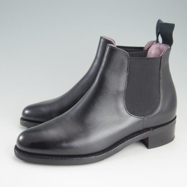 極美品★(英)BARKER/バーカー(レディース) 3.5D【貴重★サイドゴアブーツ/黒】カーフ★f127