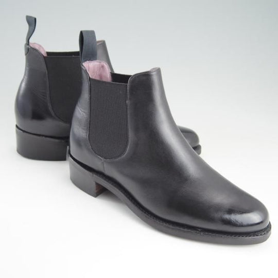 極美品★(英)BARKER/バーカー(レディース) 3.5D【貴重★サイドゴアブーツ/黒】カーフ★f127