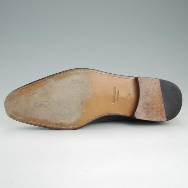 極美品★(スペイン製)マグナーニ SIZE 39【★ボロネーゼ製法/ストレートチップ】9967/カーフ/黒/メンズ/MAGNANNI★f128