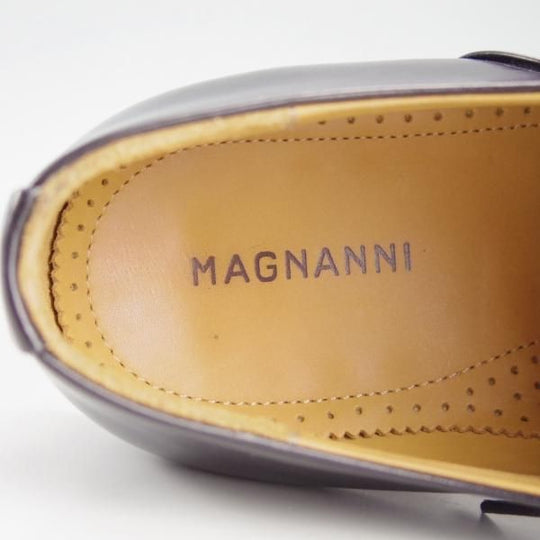 極美品★(スペイン製)マグナーニ SIZE 39【★ボロネーゼ製法/ストレートチップ】9967/カーフ/黒/メンズ/MAGNANNI★f128