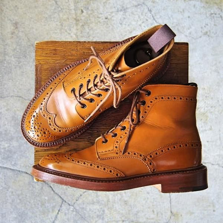 美品★トリッカーズ SIZE 6.5【定価￥88,000-★MALTON/モールトン】M2508/カントリーブーツ/カーフ/茶/メンズ/Tricker's★f150