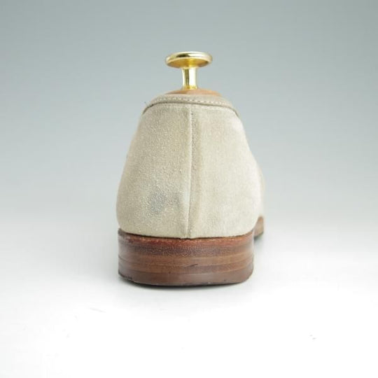 極上★クロケット&ジョーンズ UK7.5程度【★コインローファー/スエード】薄茶/メンズ/Crockett&Jones★f152