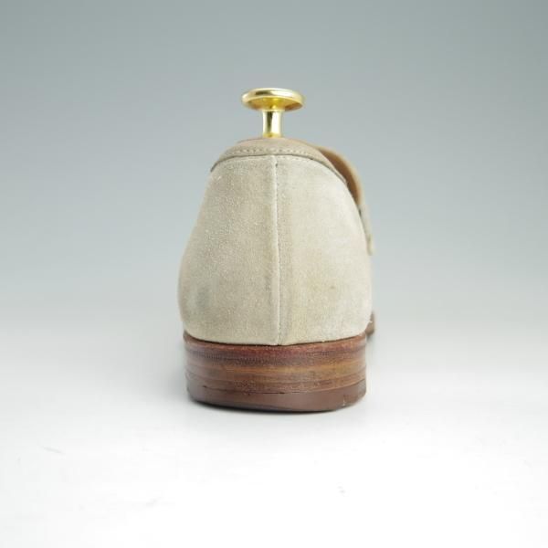 極上★クロケット&ジョーンズ UK7.5程度【★コインローファー/スエード】薄茶/メンズ/Crockett&Jones★f152