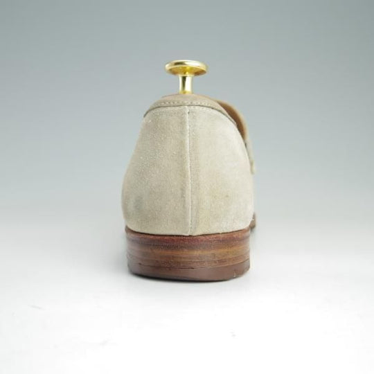 極上★クロケット&ジョーンズ UK7.5程度【★コインローファー/スエード】薄茶/メンズ/Crockett&Jones★f152