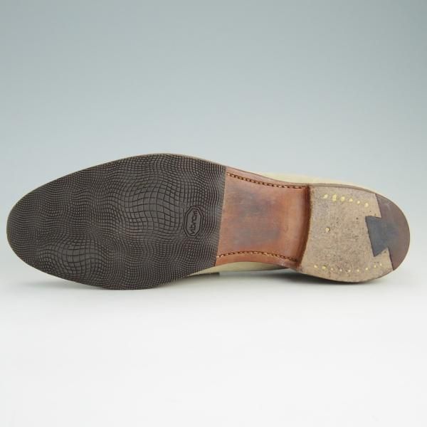 極上★クロケット&ジョーンズ UK7.5程度【★コインローファー/スエード】薄茶/メンズ/Crockett&Jones★f152