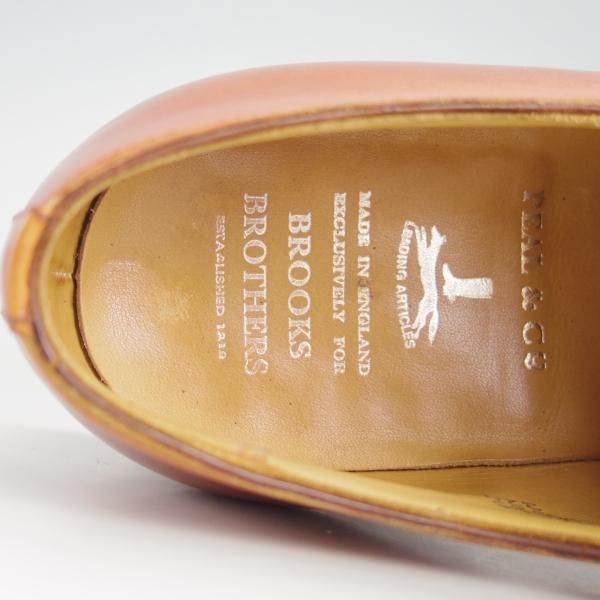 極上★クロケット&ジョーンズ UK6.5/US7E【★ブルックスブラザーズ別注/Peal&co】324ラスト/ストレートチップ/カーフ/Crockett&Jones★f153