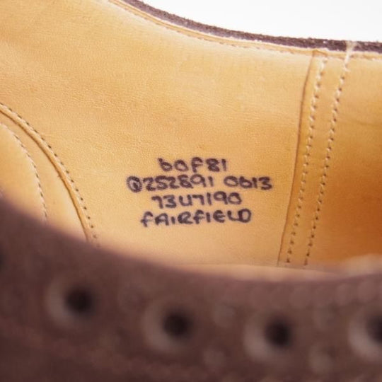 極上★チャーチ 60F/UK6【定価￥86,900-★FAIRFIELD/81ラスト】フェアフィールド/フルブローグ/スエード/濃茶/メンズ/Church's★f155