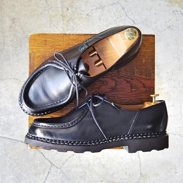 極美品★パラブーツ SIZE 41.5【定価￥71,500-★ミカエル/MICHAEL】チロリアンシューズ/リスレザー/NOIR/黒/メンズ/Paraboot★f161