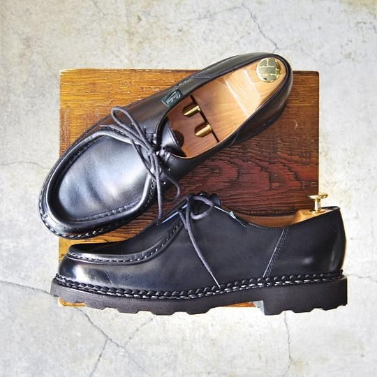 極美品★パラブーツ SIZE 41.5【定価￥71,500-★ミカエル/MICHAEL】チロリアンシューズ/リスレザー/NOIR/黒/メンズ/Paraboot★f161