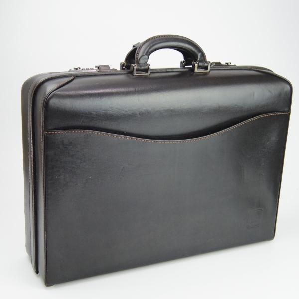 極上★(英)ダンヒル/dunhill【イタリア製★レザー/アタッシュケース】メンズ/ビジネス/バッグ/ブリーフケース/黒★N5613