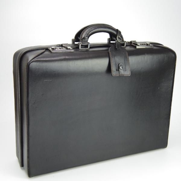 極上★(英)ダンヒル/dunhill【イタリア製★レザー/アタッシュケース】メンズ/ビジネス/バッグ/ブリーフケース/黒★N5613