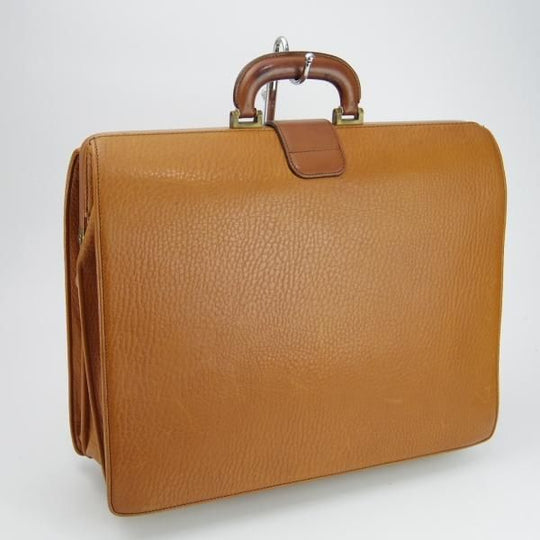 極上★(英)バーバリー/Burberry【貴重★レザー/ダレスバッグ】メンズ/ビジネス/バッグ/ブリーフケース/薄茶/革/鞄★N5615