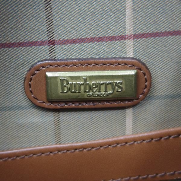 極上★(英)バーバリー/Burberry【貴重★レザー/ダレスバッグ】メンズ/ビジネス/バッグ/ブリーフケース/薄茶/革/鞄★N5615
