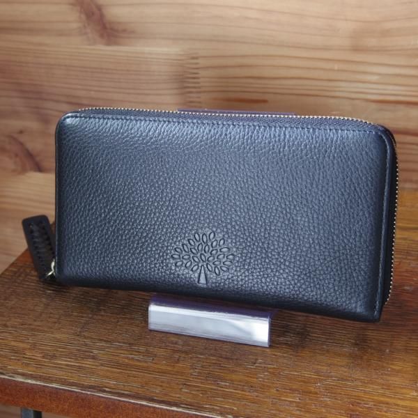 極上★(英)マルベリー/Mulberry【★長財布/ラウンドジップ】レザー/ロングウォレット/本革/黒/財布/メンズ&レディース兼★f164