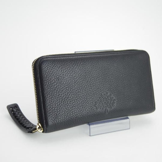 極上★(英)マルベリー/Mulberry【★長財布/ラウンドジップ】レザー/ロングウォレット/本革/黒/財布/メンズ&レディース兼★f164