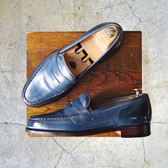 極上★(英)チーニー 6.5E【★(英)ポールスミス別注/コインローファー】1066ラスト/カーフ/紺/メンズ/Paul Smith/CHEANEY★f166