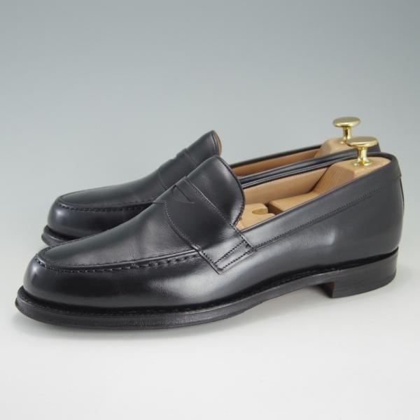 美品★(英)チーニー 7F【定価￥74,800-★HUDSON/ハドソン/コインローファー】5203ラスト/カーフ/黒/メンズ/CHEANEY★f167