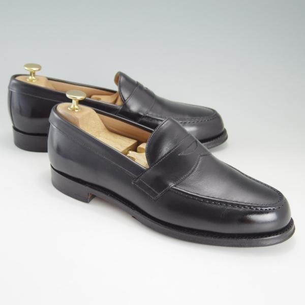 美品★(英)チーニー 7F【定価￥74,800-★HUDSON/ハドソン/コインローファー】5203ラスト/カーフ/黒/メンズ/CHEANEY★f167