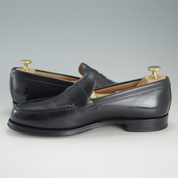 美品★(英)チーニー 7F【定価￥74,800-★HUDSON/ハドソン/コインローファー】5203ラスト/カーフ/黒/メンズ/CHEANEY★f167